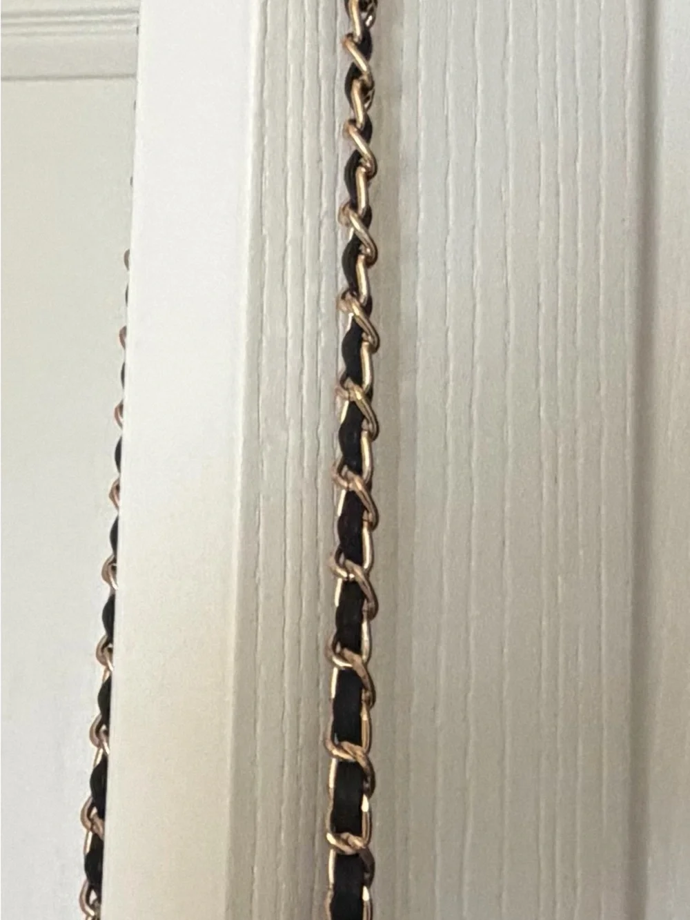 Quilted Black Crossbody Phone Case with Gold Chain Strap